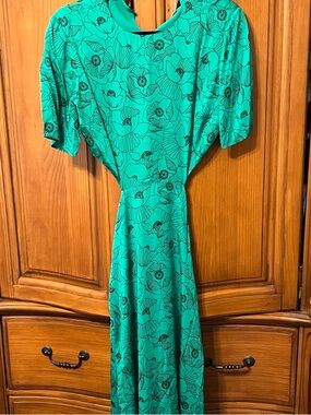 The Kooples Teal Floral Maxi Dress
